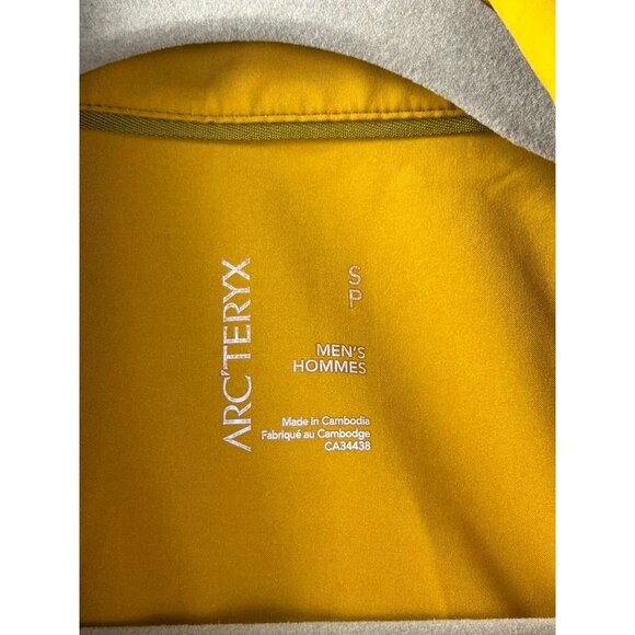 Arc'teryx Men's Size Small Button Up Short Sleeve Shirt Mustard Yellow - Picture 3 of 11